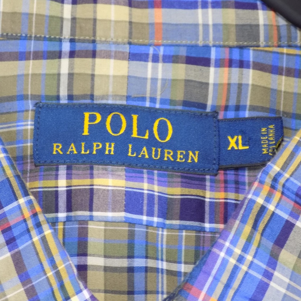 Polo Ralph Lauren Plaid Shirt Mens XL Blue Multi Button-Down Long Sleeve EUC - Picture 3 of 9
